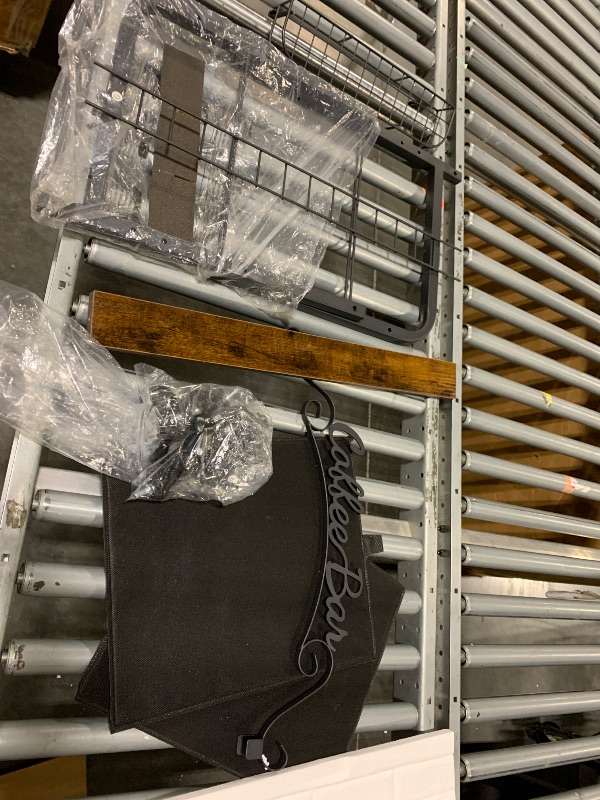 Photo 1 of **** MISSNG INSTRUCTION MANUAL *****  Coffee Bar Cart with Wheels, 5-tier Coffee Bar Table, Kitchen Coffee Bar Cabinet with Storage, Rustic Coffee Bar, Rolling Coffee Cart, Coffee Nook, Corner Coffee Bar Station with Drawer, Bakers Rack