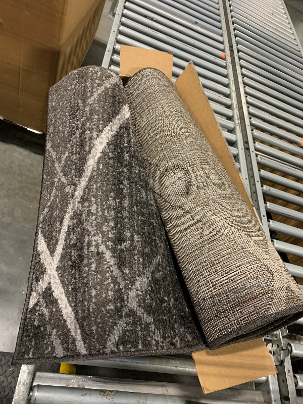 Photo 1 of *** SIZE UNKNOWN *** Charcoal and Grey Hallway Rug