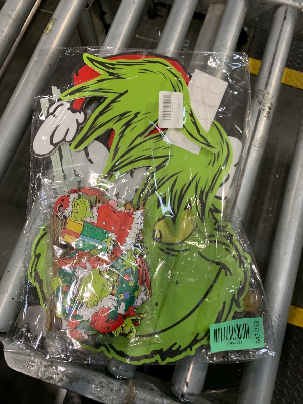 Photo 1 of **** GRINCH DEORATIONS BUNDLE ** Slitunk 3 PCS Christmas Fence Peeker, Funny Christmas Tree Topper, DlY Yard Signs Garden Courtyard Wall Decoration for Christmas Decorations Outdoor  and Grich ornaments 