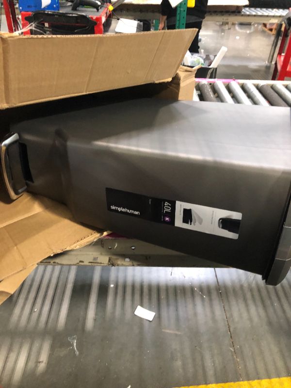 Photo 4 of simplehuman 40 Liter / 10.6 Gallon Slim Kitchen Step Trash Can With Secure Slide Lock, Grey Plastic