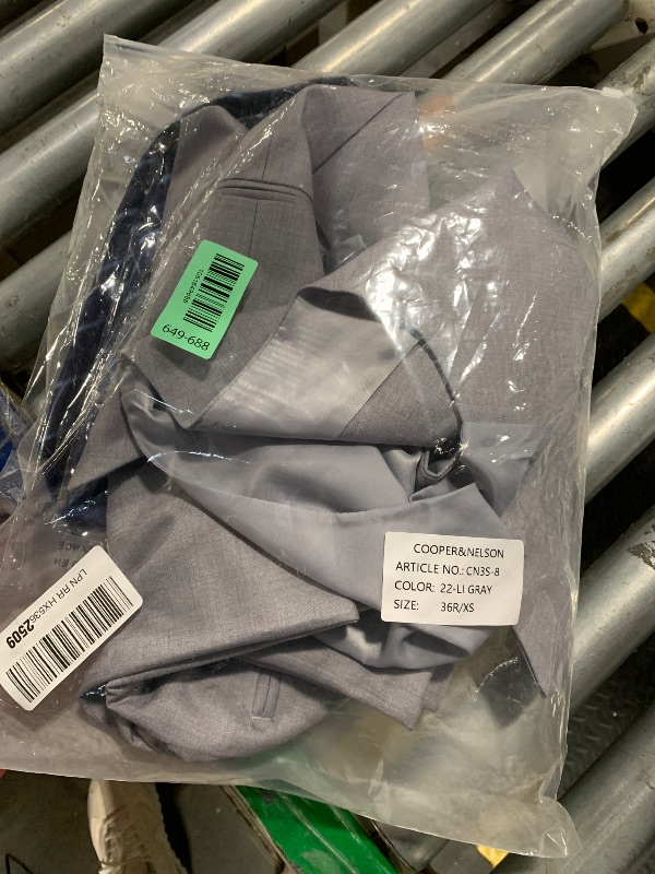 View 2 of *USED, NO TOP ONLY BOTTOMS*
Cooper & Nelson Men's Suit Slim Fit, 3 Piece Suits for Men, One Button Jacket Vest Pants with Tie, Tuxedo Set Light Grey 18Y