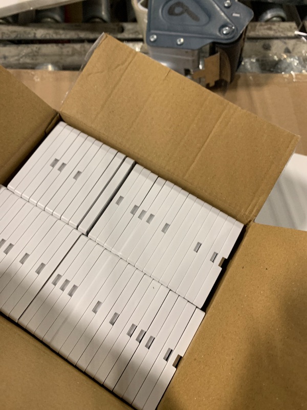 Photo 1 of (50 Pack) BESTTEN USWP6 Matte Snow White Screwless Wall Plate, 1 Gang Switch Plate, Decorator Receptacle Outlet Cover, H4.69” x W2.91”, UL Listed