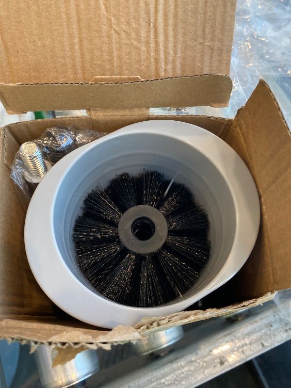 Photo 1 of ***MISSING HANDLE*** AONEZ Compact Toilet Brush & Holder, Stainless Steel Handle, Space Saving for Storage, Deep Cleaning, Drip-Proof, Easy to Assemble, Nylon Bristles, White & Grey