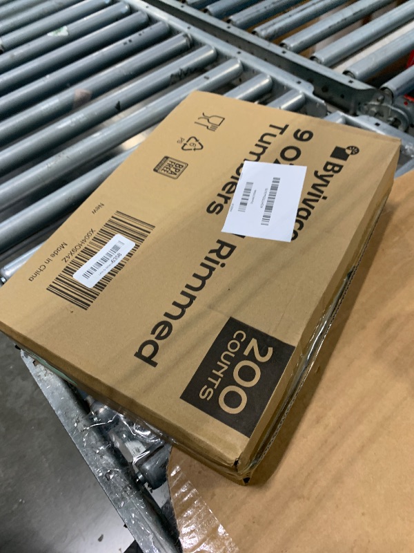 Photo 1 of [200 Pack] 9oz Clear Plastic Cups with Gold Rimmed Sturdy & Food Safe Disposable Wine Glasses Party Wedding Cups Disposable Drinking Cups Plastic Cocktail Glasses for Wine, Juice & Cold Beverages