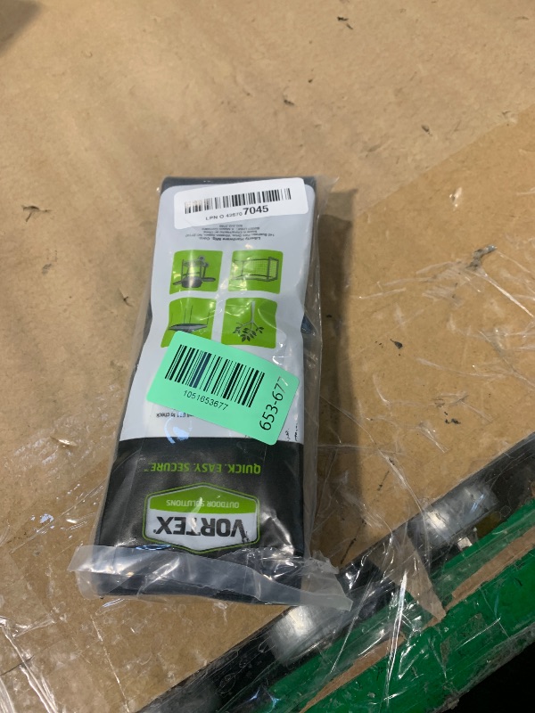 Photo 1 of (4-Pack) Vortex Tie Down Strap for Ground Anchors with 15-3/4 in. Loop | Holds Down Sports Equipment, Grills, Tables, Lawn Furniture, UV Resistant Nylon, Black