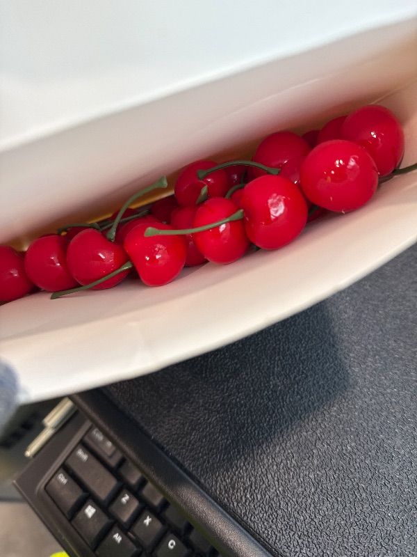 Photo 1 of **MISSING PARTS**
Skylety 50 Pieces Fake Cherries Artificial Fruit Decorations Red Simulation Cherry Fake Fruit Model for Party Decor Home Kitchen Cabinet Photography Prop Cognitive Favors (Red)