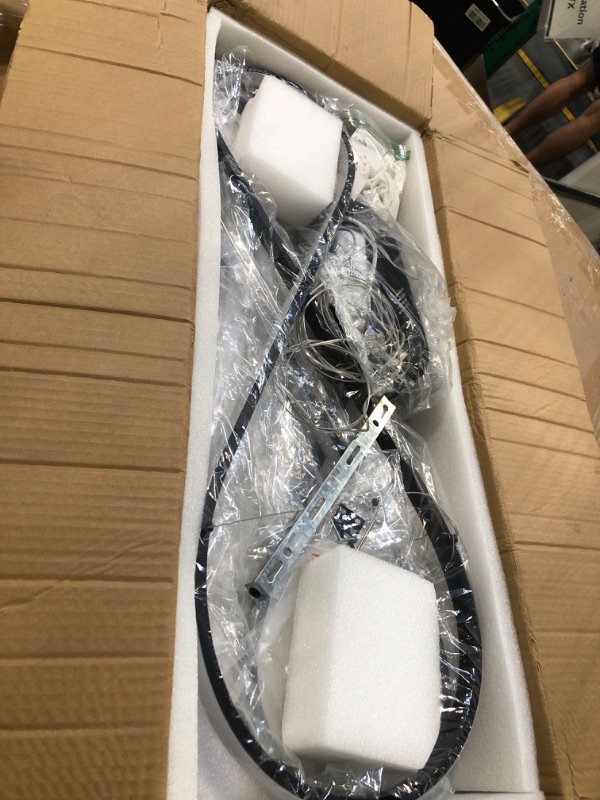 Photo 1 of **MAJOR DAMAGE - SEE CLERK NOTES**
Likflyer Led Pendant Light, Modern Chandelier,Dimmable Black Led Chandelier for Dining Room Light Fixture Over Table Modern Kitchen Island Lighting with Remote,Height Adjustable Ceiling Lamps