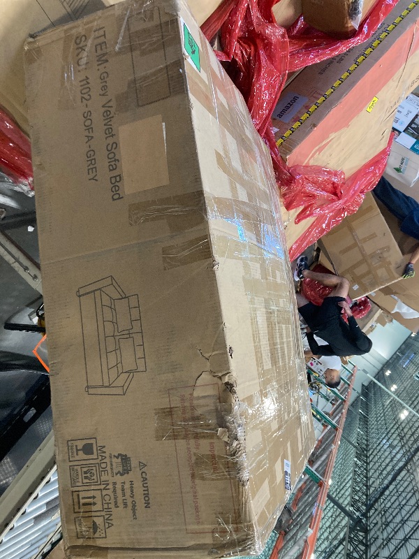 Photo 1 of **MISSING PARTS**Sofa Bed, Modern Velvet Loveseat Futon with Pull-Out Couch, Dark Grey