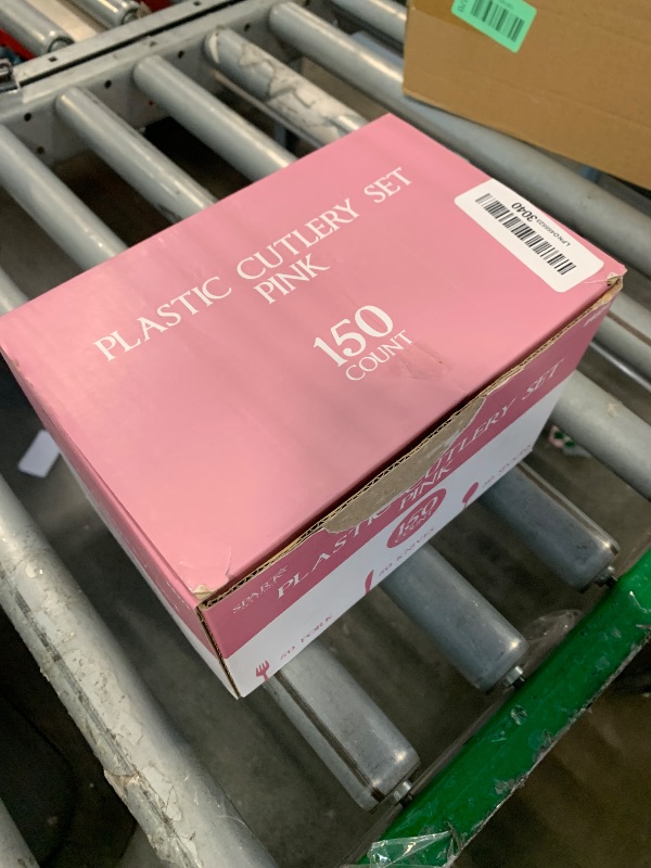 Photo 1 of 150 Pack Plastic Silverware Heavy Duty, Pink Disposable Cutlery, 50 Spoons, 50 Forks, 50 Knives, Plastic Utensils Set for Home Office School Party Picnics Weddings & More - SparkSettings