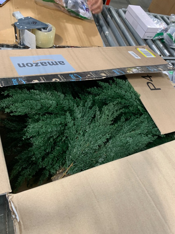 Photo 1 of *MINOR DAMAGE - USED*
3.3FT Artificial Cedar Topiary Trees Set of 2 with Spike, UV Resistant Fake Plants Bushes Shrubs, Faux Arborvitae Cypress Privacy Tree for Outdoor Indoor Planter, Front Yard Porch Decor Christmas