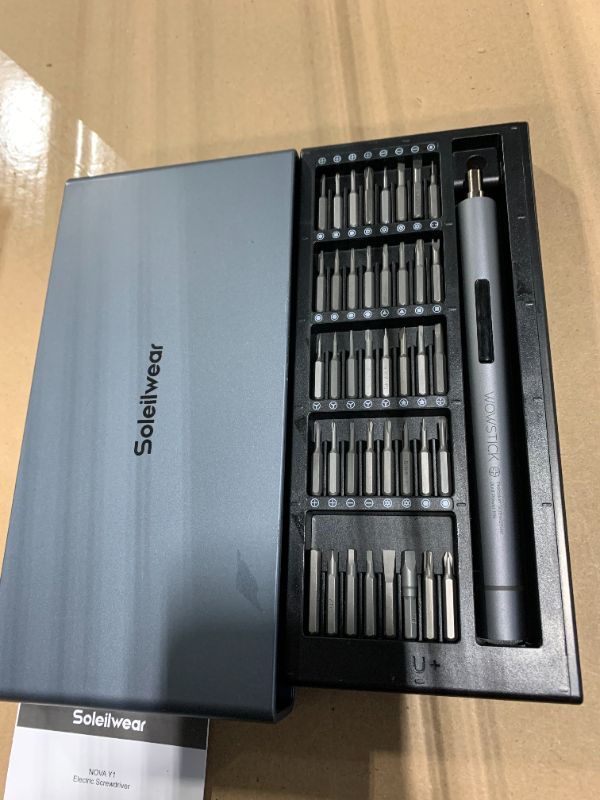 Photo 1 of *** DIFFERENT SCREWDRIVER / MISSING PCS ***
Mini Electric Screwdriver Set, Small Electric Precision Screwdriver with 5 Torque Levels, Max 0.75N.m, 500mAh Battery, 50-in-1 Cordless Power Screwdriver Kit for Laptop, Phone & Electronics Repair