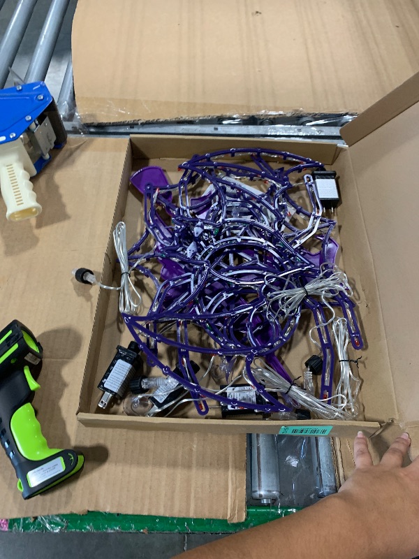 Photo 1 of  Halloween Decorations - 16" Halloween Window Silhouette Lights Decorations - 4 Pack Colour Lighted Spider Web & Bats & Witch & Spider for Holiday Indoor and Outdoor Wall Door Window Decorate