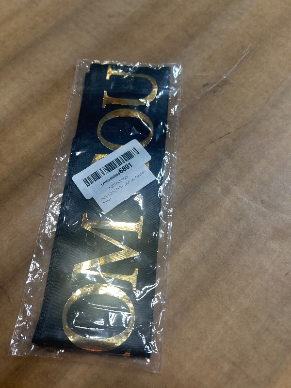 Photo 1 of "Prom Court" Sash - School Dance Graduation Party School Party Accessories, Black with Gold Print