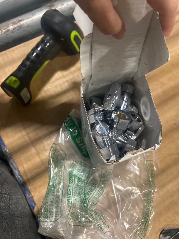 Photo 1 of (10 Pack) BH Angle Stop Valve 1/2" Nominal Compression x 3/8" OD, 1/4-Turn Shut Off Valve,Chrome Plated Brass, for Bathroom Toilet Kitchen Shower Plumbing