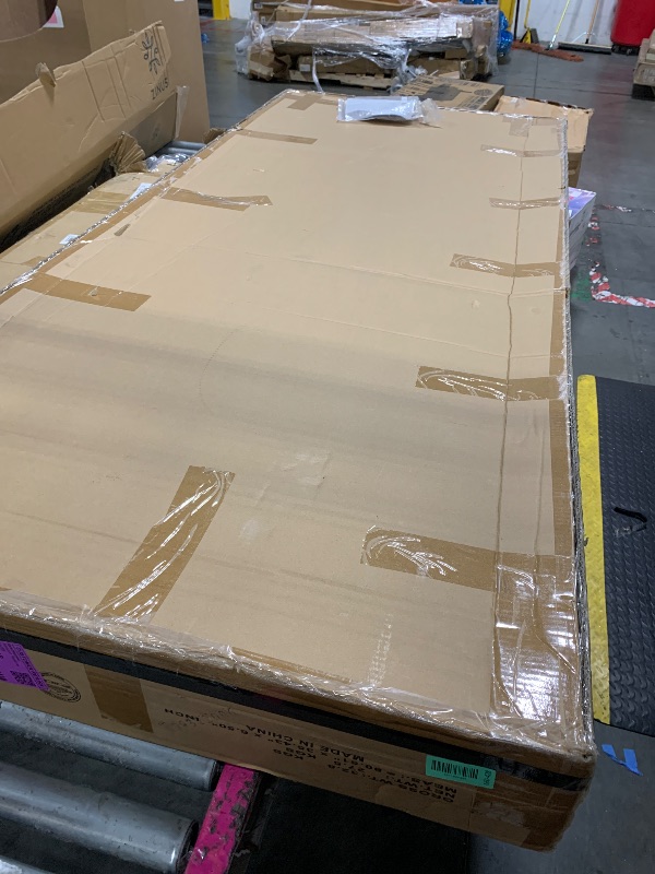 Photo 1 of ***MISSING PIECES*** Madison Park King Button Tufted Headboard, Adjustable Upholstered Wingback Headboard, Nailhead Trim, Wooden Frame, Black Metal Legs, Flush Flat Back, Vintage Bedroom Décor - Navy Amelia