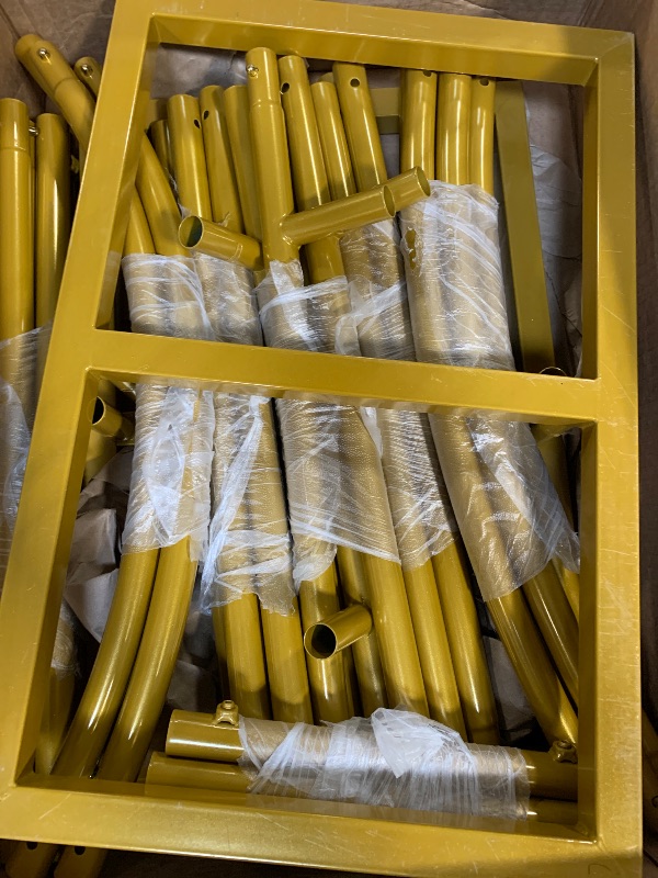 Photo 1 of 7.2FT Gold Double Arch Backdrop Stand, U-Shaped Metal Wedding Arch Frame with Open Back Design for Ceremony Baby Shower Birthday Party Garden Photo Backdrops Decorations