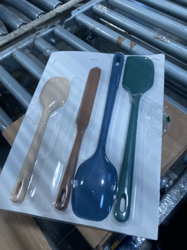 Photo 1 of ***MISSING 1 PIECE*** ChefAide 5 Pieces Silicone Spatula Set, Food Grade Rubber Spatula, Upgrade Strong Handle with Ergonomic Grip, Heat Resistant Up to 600°F for Nonstick Cookware, Cooking