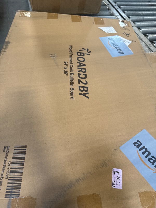 Photo 1 of ** FACTORY SEALED***Board2by Cork Board Bulletin Board 24 x 36, Wood Framed Corkboards for Wall Decor, Hanging Office Message Board, Large Wall Mounted Notice Pin Board with 15 Push Pins for School, Home & Office