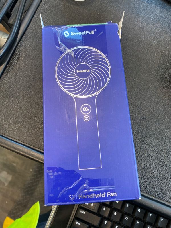Photo 1 of **UNTESTED**
SWEETFULL Handheld Portable Fan, 5000mAh Rechargeable Battery, 6 Speed Wind, LED Digital Display, Foldable Electric Personal Mini Travel Fan with Backup Power, Summer Essentials Gifts for Women Girl