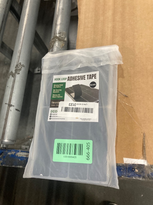 Photo 1 of (1x4 Inch, 16 Sets) Strips with Adhesive for Fabric, No Sew Stick On for Fabric, Sticky Back for Clothes, Curtains - Heavy Duty Double Sided Hook and Loop Hem Tape Fasteners, No Sewing No Iron, Black