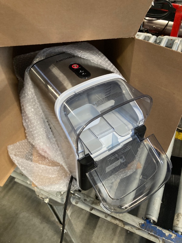 Photo 3 of EUHOMY Nugget Ice Makers Countertop, Pebble Ice Maker Machine with 35lbs/24H Soft Ice, Self-Cleaning Sonic Ice Maker with Ice Scoop&Basket, Pellet Ice Maker for Home/Kitchen/Office(Stainless Steels)