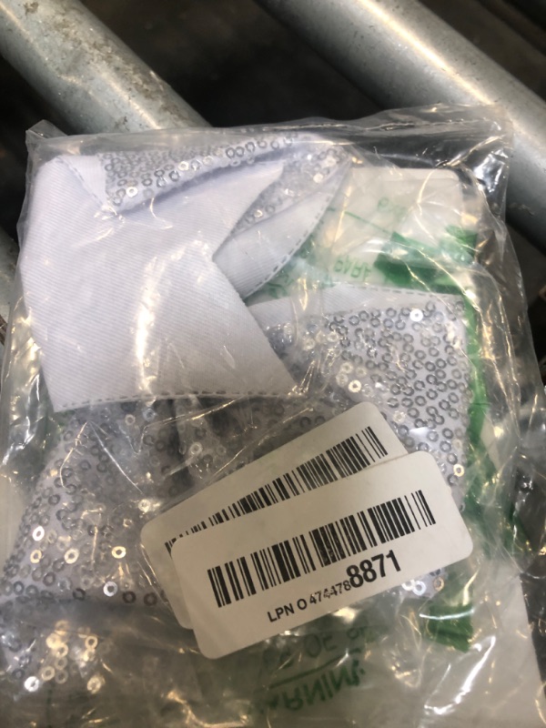 Photo 1 of 1 Pcs 8" Large Sequin Cheer Bows Clips, Cheerleading Glitter Hair Bow with Alligator Clips Hair Accessories for Cheerleaders Football Competition Sports (Silver)