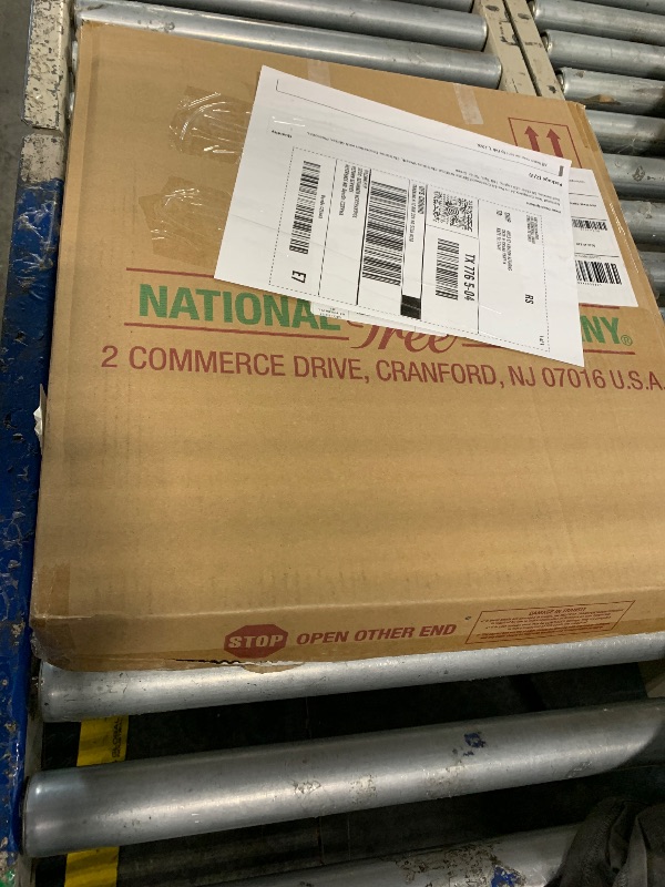 Photo 1 of ***used, BATTERIES NOT INCLUDED***National Tree Company 24 in Pre-Lit Crestwood Spruce Artificial Christmas Wreath, Christmas Decoration with Glitter, Pinecones, Red Berries, 50 Clear LED Lights, 160 Tips, Timer, Green