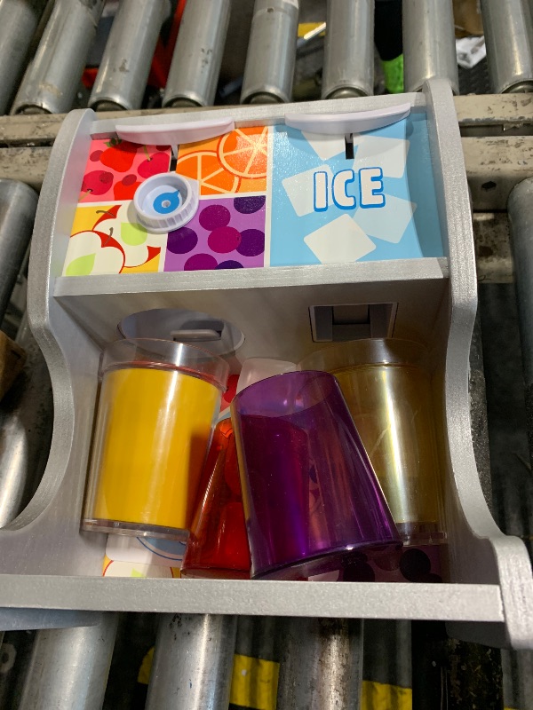 View 2 of *Missing items/ Look at picture* Melissa & Doug Thirst Quencher Wooden Drink Dispenser with Juice Inserts, Ice Cubes & Play Kitchen Accessories, Preschool Learning Toys for Girls & Boys 3+ - FSC Certified