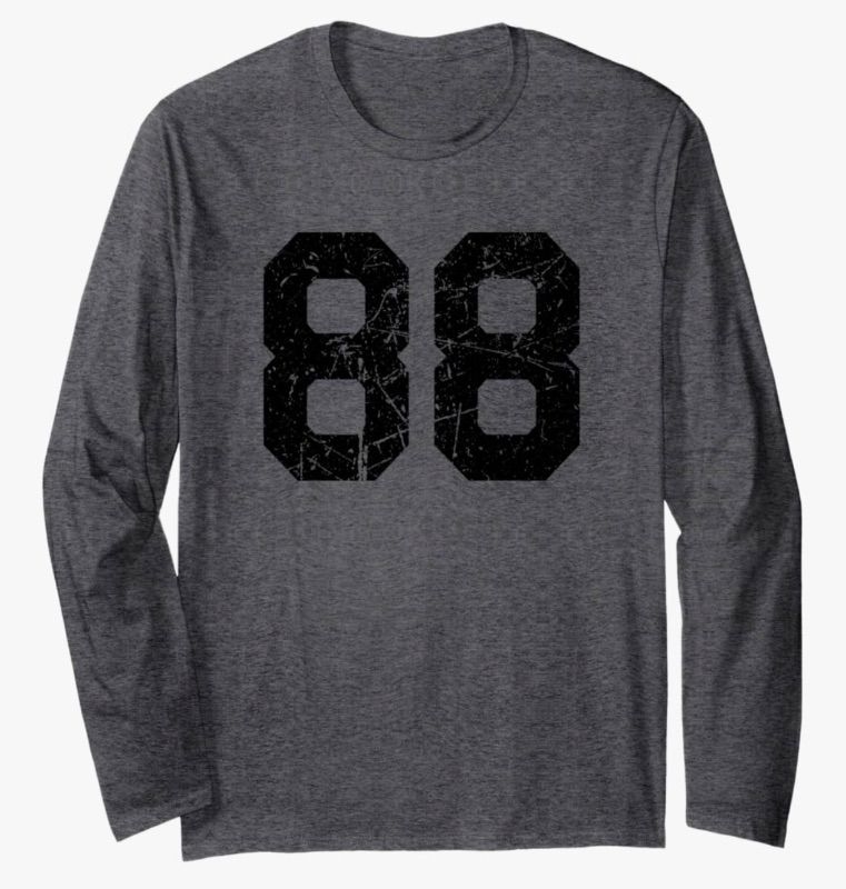 Photo 1 of ** SIMILAR IMAGE**Number #88 Sport Black Distressed Number Long Sleeve T-Shirt size M