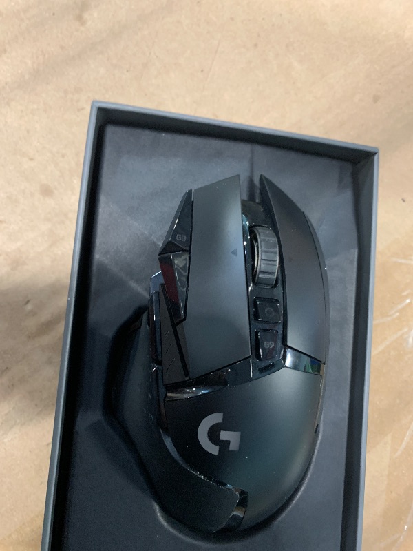 Photo 1 of **MISSING DONGLE TO BE WIRELESS** Logitech G502 Lightspeed Wireless Gaming Mouse with Hero 25K Sensor, PowerPlay Compatible, Tunable Weights and Lightsync RGB - Black