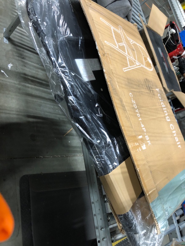 Photo 1 of ****RETAIL PRICE $62.99**** Sweetcrispy Folding Chair 4 Pack, Leather Padded Folding Chairs, Sturdy Metal Foldable Chairs, Easy to Use and Store, Otdoor and Indoor, for Home, Office, Party, Comfy, Black