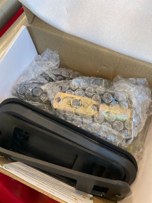 Photo 1 of *Missing Parts*
ANNFUZ Single-Sided Mechanical Keyless Keypad Door Lock with Handle,Combination Push Button Code Front Entry Door Lever Set,Auto-Locking,Interior Hold-Opening,for Garage,No Electronic(Matte Black)