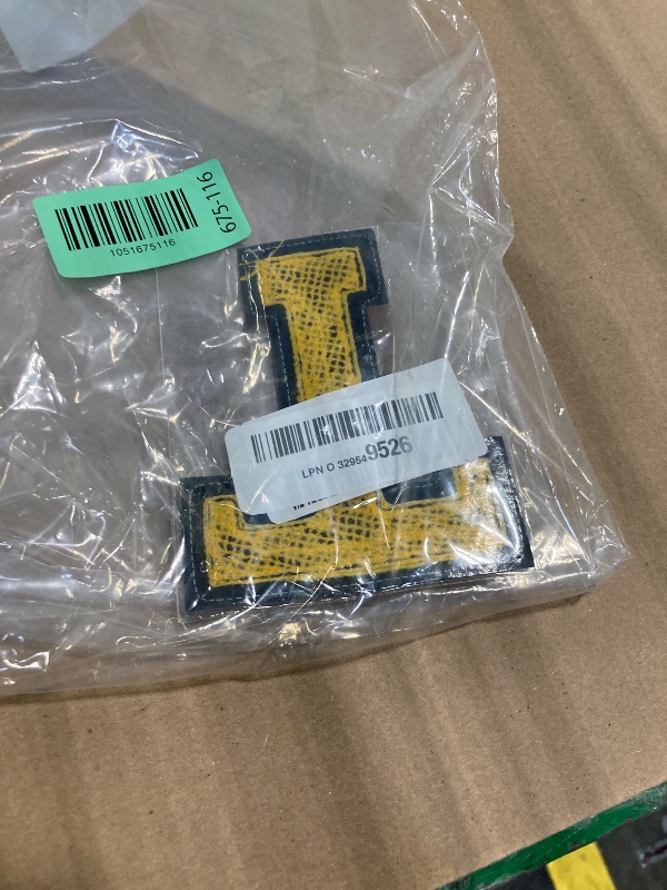 Photo 1 of *******1 PCS******** 4.2" Yellow Chenille Letter Patches, Iron on Patches for Hats Clothes Bags Backpacks Jeans, Initial Patches Large Varsity Letter. (Letter T)