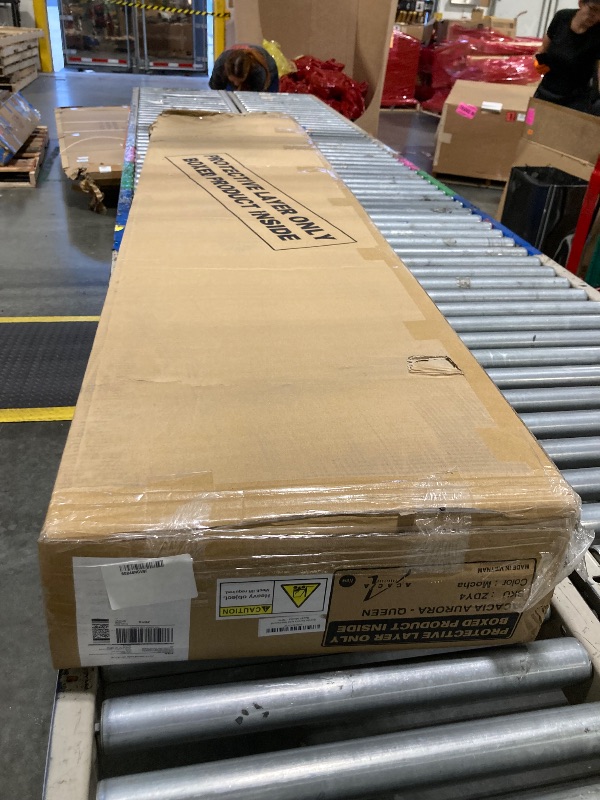 Photo 1 of ***POSSIBLY MISSING MANUAL WITH INSTRUCTIONS****Acacia Aurora Queen Bed Frame with Headboard Solid Wood Platform Bed, Queen Size Bed Frame, Contemporary Signature Wood Bed Compatible with All Mattress Types Non-Slip Noise-Free, Easy Assembly, Mocha