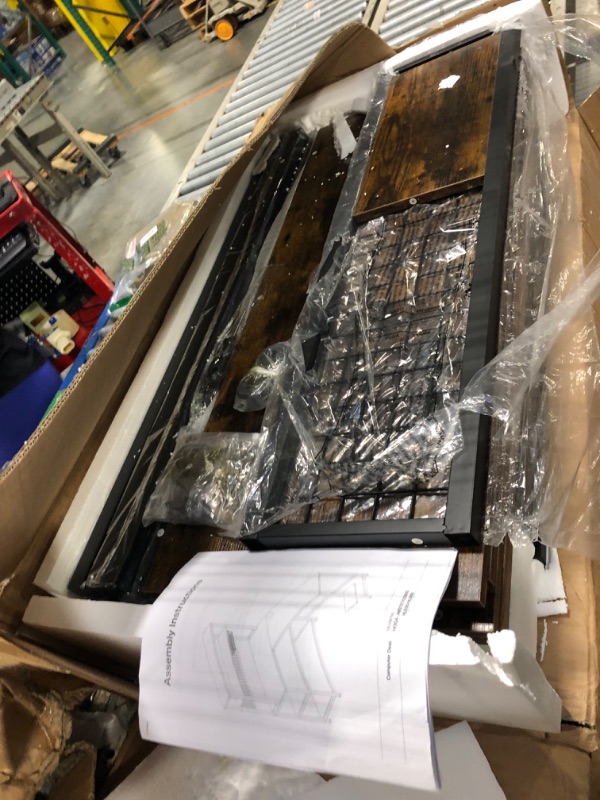 Photo 1 of ***FACTORY SEALED***Tribesigns 55" L-Shape Computer Desk with Hutch and Wireless Charging, Office Desk Study Table Writing Desk Workstation with 5 Shelves and Movable CPU Stand for Home Office (Brown)