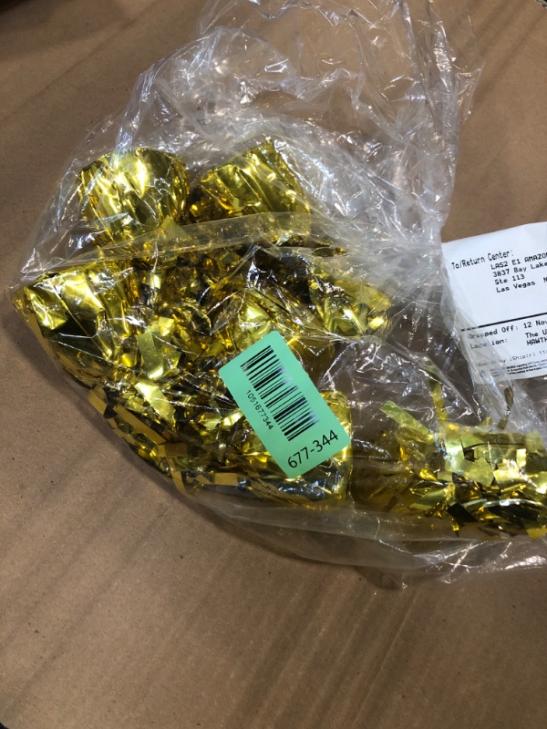 Photo 1 of *****PARTIAL SET***** Beistle 50804-GD Metallic Wrapped Balloon Weights, Pack of 12