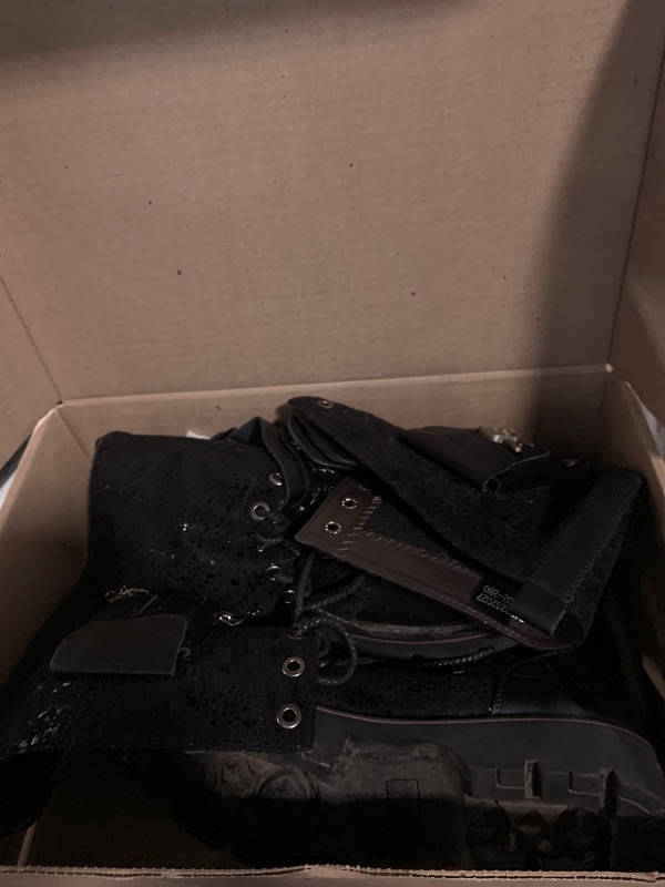 Photo 1 of ****USED USED**** youxiaoyou Men's Leather Metal Chain Boots Mid-Calf Boots Lace Up Buckle Shoes Fashion Retro Boot Size 12 Black