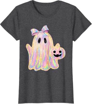 Photo 1 of *** similar item***Disco Ghost Pumpkin Halloween Girly Coquette Bow T-Shirt