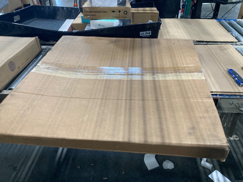 Photo 1 of ***littler damage in a side*** Kate and Laurel Colorful Tropic Botanical Abstract Neutral Linen Framed Canvas Wall Art by The Creative Bunch Studio 22 x 22 Sylvie Bright Gold, Bohemian, Abstract, Flowers Art for Wall Decor, Living