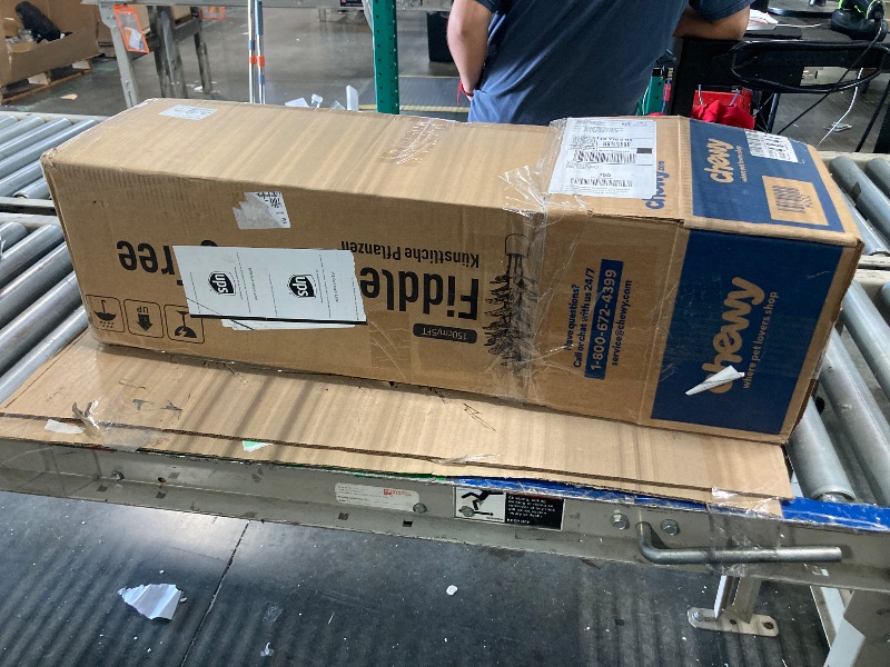 Photo 1 of *** 2 branches missing*** pot missing***OAKRED Artificial Fiddle Leaf Fig Tree with White Planter,5ft Tall Fake Tree with Natural Wood Trunk for Home Decor, Faux Ficus Tree Fake Moss for Indoor Office Living Room