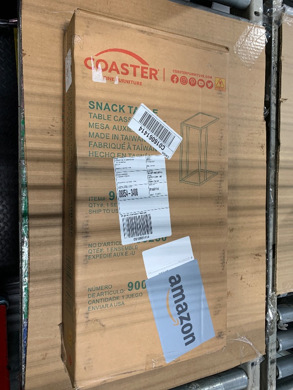 Photo 1 of *USED*
Coaster Home Furnishings - Stella - Glass and Metal - 10 Inch C-Shaped Sofa Side Table with Open Base and Space-Saving Design - Contemporary Style - Living Room - White and Chrome - 900250