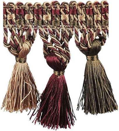 Photo 1 of ** SIMILAR IMAGE**Belagio Enterprises Milante Collection 4-Inch Tassel Fringe (25 Yard Roll) | BF-1479-17/38 Wine Red and Toffee