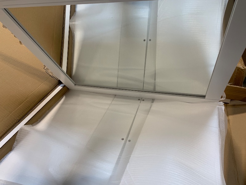 Photo 1 of ** SIMILAR IMAGE UNKNOWN SIZE OR BRAND**CHARMAID Bathroom Mirror with Shelf - 27" x 22.5" Wall Mirror Over Bathroom Sink, Wooden Frame Modern Rectangular Hanging Vanity Makeup Mirrors for Washroom, Entryway (White,27" L x 22.5" W)