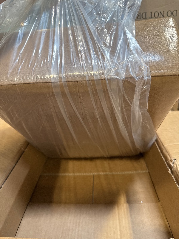 Photo 1 of ** SIMILAR IMAGE***Leather Vanity Stool, 18.7 Inch Wide Rectangle Ottoman Bench for Makeup Room, Vanity Chair with Wood Legs for Piano Room, Bedroom,Living Room with Customizable (Brown)