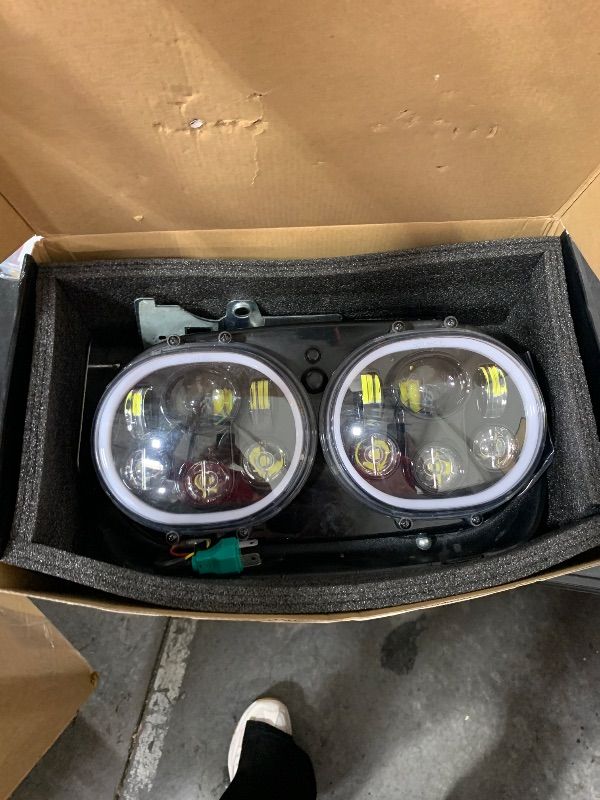 Photo 1 of M MIBAHE 120W 5.75 Inch Dual LED Headlight Compatible with Road Glide 2004-2013, Black