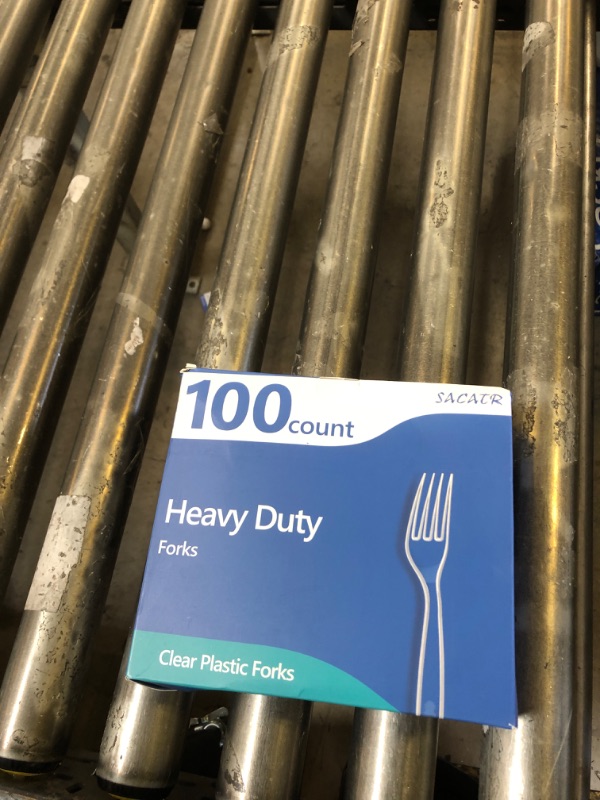 Photo 1 of 100 Count Disposable Plastic Forks,Heavy Duty Plastic Forks, Clear Plastic Silverware, BPA-Free, Heat Resistant, Suitable for Parties, Events and Everyday Use