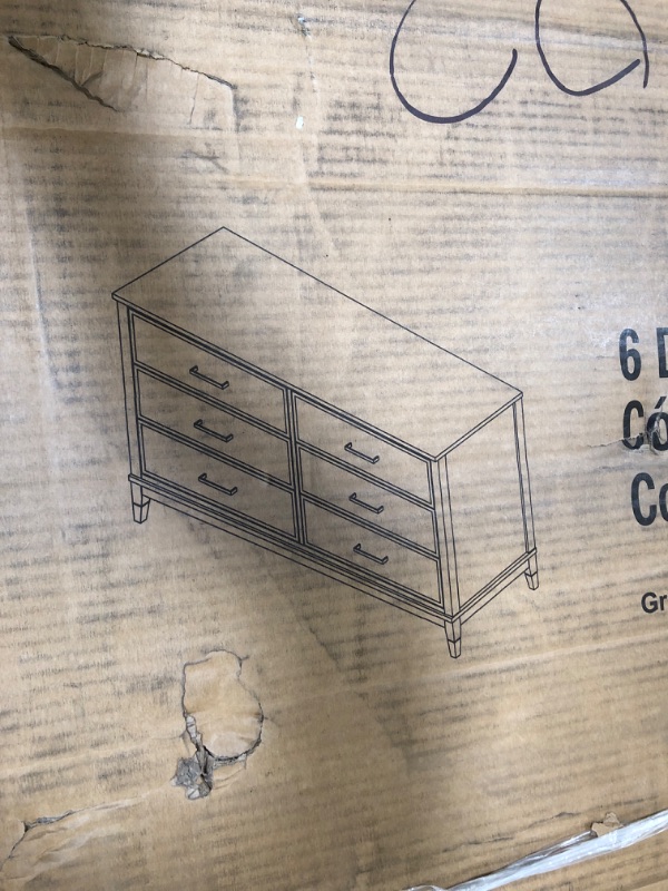 Photo 1 of 6 Drawer Dresser, Black