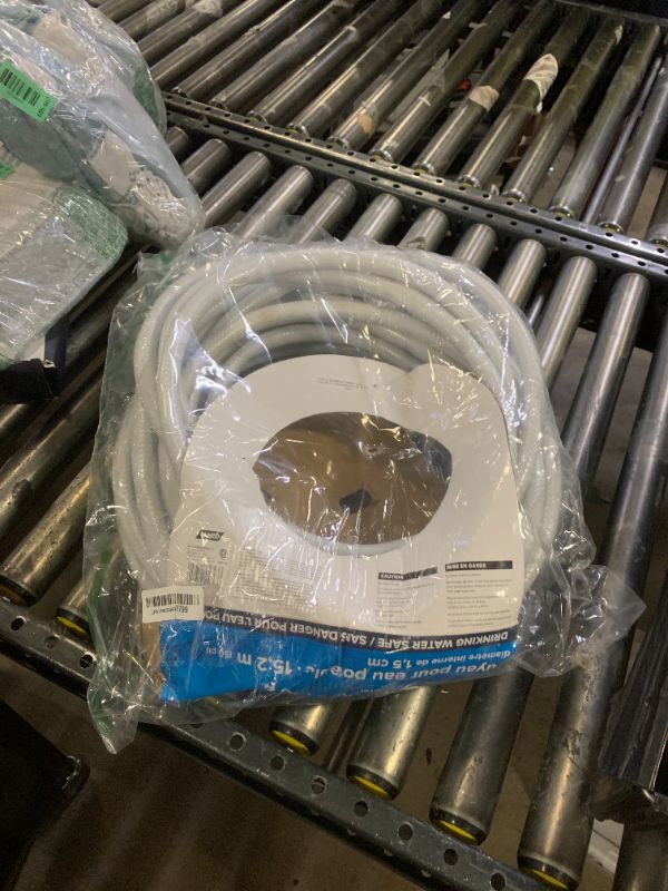 Photo 1 of Camco TastePURE 50-Ft Water Hose - RV Drinking Water Hose Contains No Lead, No BPA & No Phthalate - Features Diamond-Hatch Reinforced PVC Design - 5/8” Inside Diameter, Made in the USA (22793)