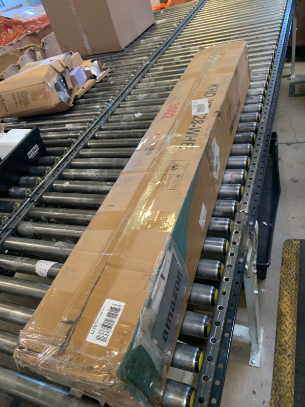 Photo 1 of VECELO 14" Full Size White Metal Platform Bed Frame with Headboard,Premium Steel Slat Support/No Box Spring Needed/Noise-Free/Easy Assembly