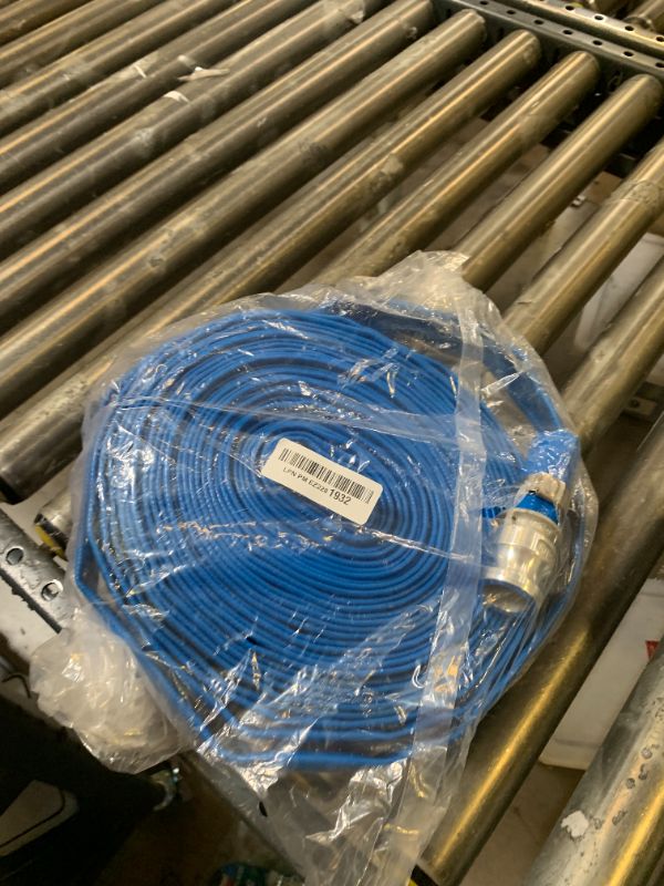 Photo 1 of 1 inch x 50ft PVC Lay Flat Discharge Hose With Aluminum Camlock C & E Fittings, Cam Lock Fitting, Heavy Duty Reinforced Pump Backwash Hose Assembly